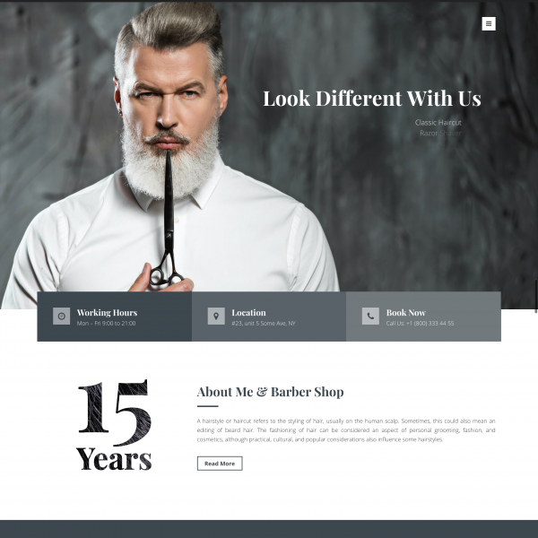 Barber – Barber Shop Hair Styling WordPress Theme1