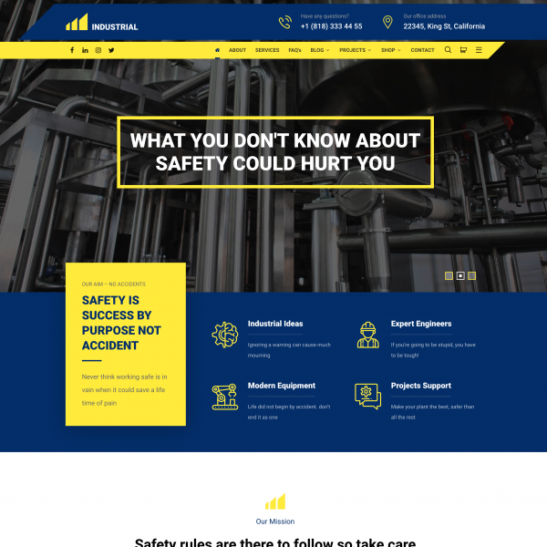 Industrial – Factory, Industry, Manufacturing WordPress Theme1